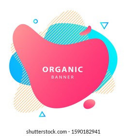 Abstract liquid shape modern graphic element. Dynamical forms, flowing liquid shapes, wavy line. Gradient color. Template for logo, flyer or presentation. Vector illustration