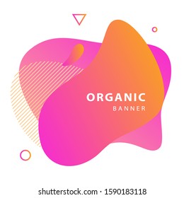 Abstract liquid shape modern graphic element. Dynamical forms, flowing liquid shapes, wavy line. Gradient color. Template for logo, flyer or presentation. Vector illustration