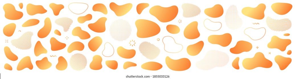 Abstract liquid shape. Set of modern graphic elements. Fluid dynamical colored forms banner. Gradient abstract liquid shapes. Vector illustration.