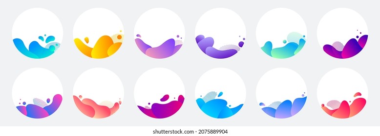 Abstrakte flüssige Form. Set von modernen grafischen Elementen. Flüssig dynamisch gefärbte Formen Banner. Abstrakte abstrakte flüssige Formen. Vektorgrafik.