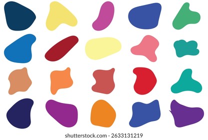 Abstract Liquid Shape Set  Organic Black Fluid Blobs  Irregular Shadow Elements in Flat Design