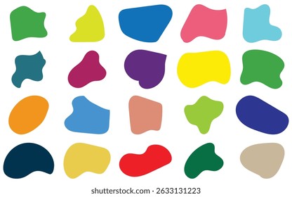 Conjunto de forma líquida Abstractas Blobs de líquido negro orgánico Elementos de sombra irregulares en diseño plano