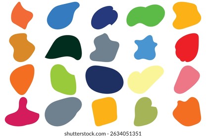 Abstract Liquid Shape Set  Organic Black Fluid Blobs  Irregular Shadow Elements in Flat Design