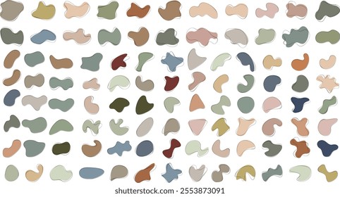 Abstract Liquid shape silhouette. Drop blob shape organic icon set.