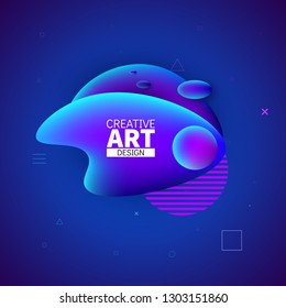 Abstract liquid shape. Template gradient banner. 