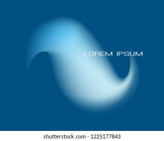 Abstract liquid shape vector design in neon blue colors. Fluid unusual form illustration. Dynamic gradient shape fantasy element for covers, wallpapers, prints, presentation