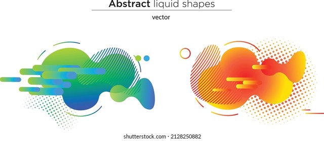 Abstract liquid shape vector set. Illustration template ready use for print and web design