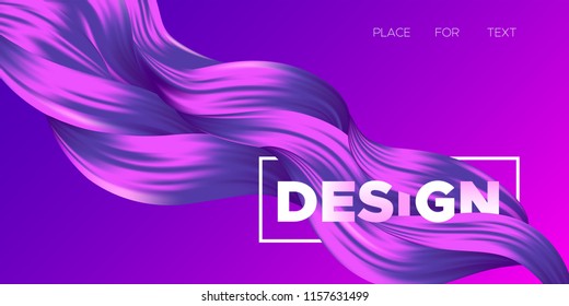 Abstract Liquid Shapes with 3D Effect. Modern Flow Background. Vector Illustration EPS10. Beautiful Interweaving. Purple Fluid. Creative Art Design. Abstract Wavy Liquid for Business, Banner, Cover.