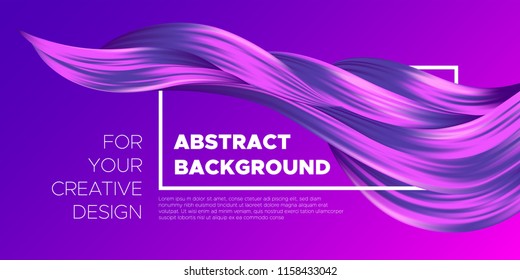 Abstract Liquid Shapes with 3D Effect. Modern Flow Background. Vector Illustration EPS10. Beautiful Interweaving. Purple Fluid. Creative Art Design. Abstract Wavy Liquid for Business, Banner, Cover.