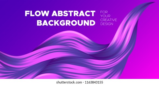 Abstract Liquid Shapes with 3D Effect. Modern Flow Background. Vector Illustration EPS10. Beautiful Interweaving. Purple Fluid. Creative Art Design. Abstract Wavy Liquid for Business, Banner, Cover.