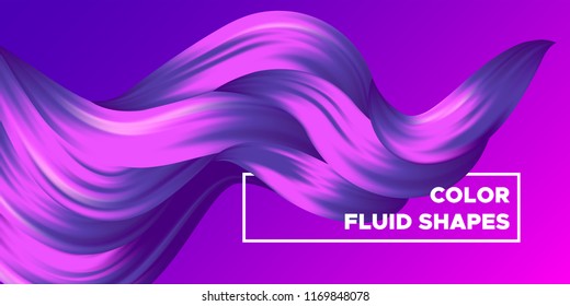Abstract Liquid Shapes with 3D Effect. Modern Flow Background. Vector Illustration EPS10. Beautiful Interweaving. Purple Fluid. Creative Art Design. Abstract Wavy Liquid for Business, Banner, Cover.