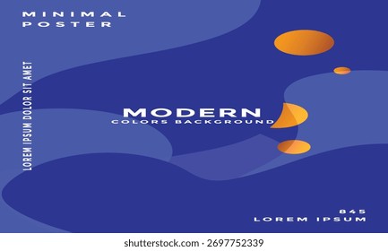 Vetor de fundo de formas líquidas abstratas com cores modernas de gradiente e elementos dourados, modelo de cartaz mínimo