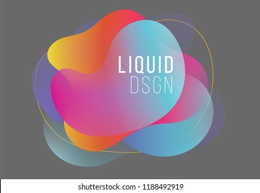 Abstract liquid shapes design. Colorful fluids design. Logo concept.