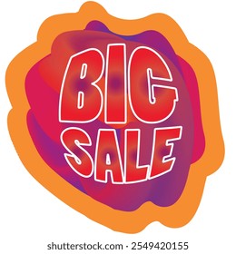 Abstract liquid shapes, dynamic gradient waves, and "BIG SALE" text combine in fluid vector illustrations ideal for promotional banners, social media ads, and event posters.