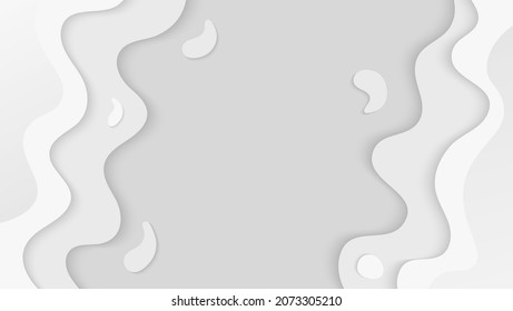 Abstract Liquid Shapes Dynamic White Papercut Style Background