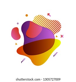 Abstract liquid shapes. Fluid design. Isolated gradient waves with geometric lines, dots. Vector illustration Eps 10.
