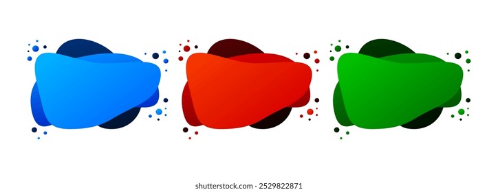 Abstract Liquid Shapes. Fluid design. Isolated flat geometric shapes of different colors. Design template. Vector illustration.
