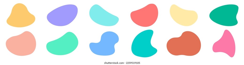 Abstract liquid shapes icon set