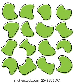Abstract liquid shapes. Liquid irregular blob shape, Ink blots, black paint, set of design elements.  Blob shape. Vector illustration.