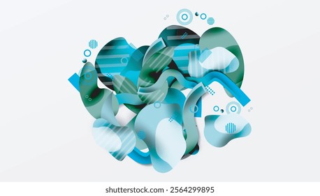 Abstract liquid shapes and lines background