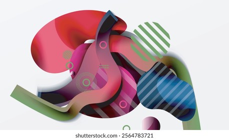 Abstract liquid shapes and lines background