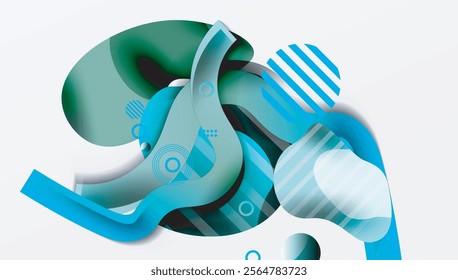 Abstract liquid shapes and lines background