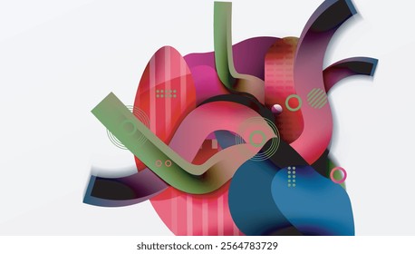 Abstract liquid shapes and lines background