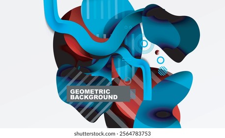 Abstract liquid shapes and lines background