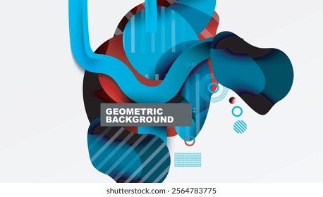 Abstract liquid shapes and lines background