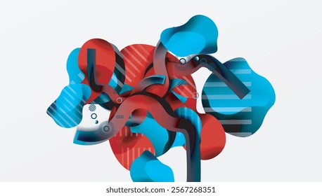 Abstract liquid shapes and lines background