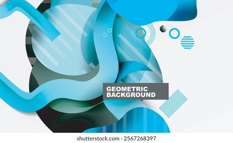 Abstract liquid shapes and lines background