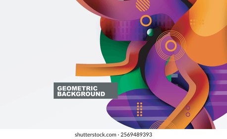 Abstract liquid shapes and lines background