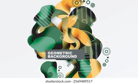 Abstract liquid shapes and lines background