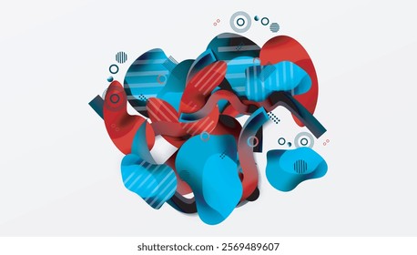 Abstract liquid shapes and lines background