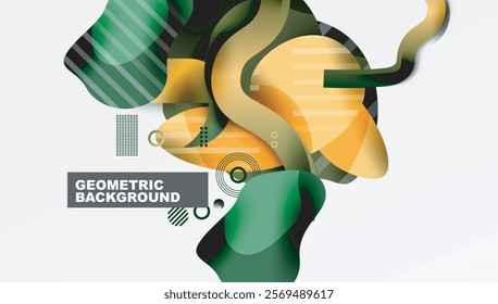 Abstract liquid shapes and lines background