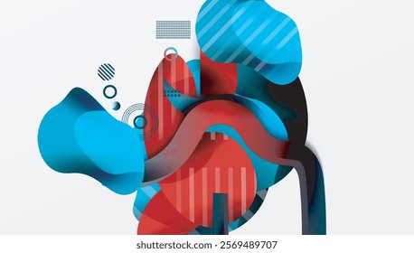 Abstract liquid shapes and lines background