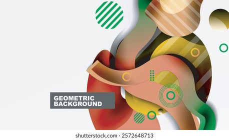 Abstract liquid shapes and lines background