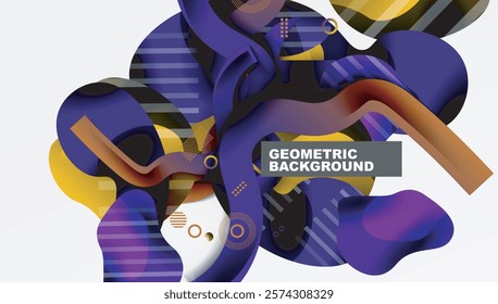 Abstract liquid shapes and lines background