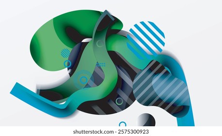 Abstract liquid shapes and lines background