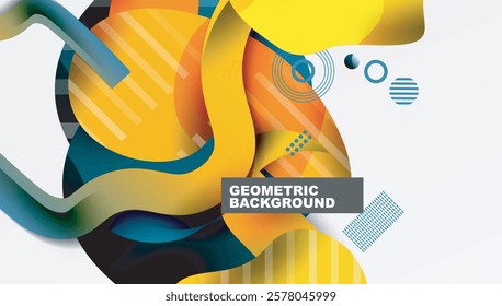 Abstract liquid shapes and lines background
