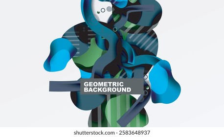 Abstract liquid shapes and lines background