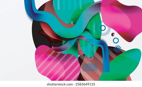 Abstract liquid shapes and lines background