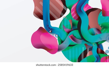 Abstract liquid shapes and lines background