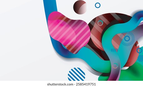 Abstract liquid shapes and lines background