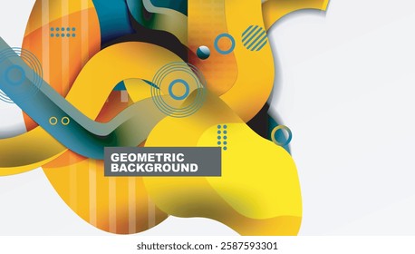 Abstract liquid shapes and lines background