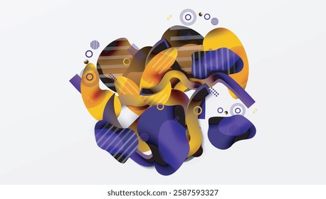 Abstract liquid shapes and lines background