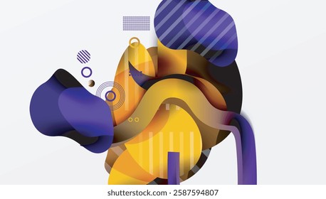 Abstract liquid shapes and lines background