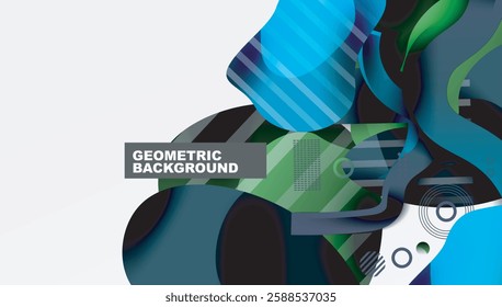 Abstract liquid shapes and lines background