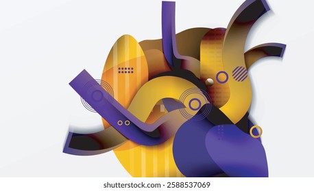 Abstract liquid shapes and lines background