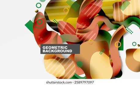 Abstract liquid shapes and lines background